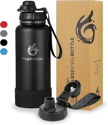 Zdjęcie produktu dla Butelka termiczna ze stali nierdzewnej 950 ml sportowa szczelna czarna