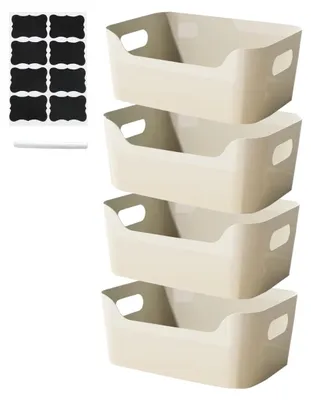 Produktbild von Aufbewahrungsbox Stapelbox Organizer - Kunststoff - 24 x 17 x 10 cm - 4er Set - Weiß - Für Küche, Bad und Schrank