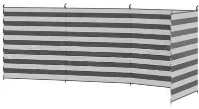 Produktbild von Windschutz Camping Sichtschutz mit 4 Stahlstangen Tragetasche Strandschutz für Camping Garten Strand 540 x 150 cm Grau+Weiß