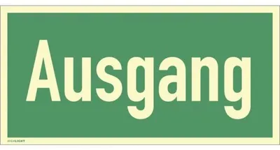 Produktbild von Dreifke® Schild Ausgang, Kunststoff, langnachleuchtend, 160-mcd, 297x148 mm