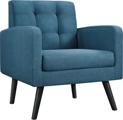 Produktbild von Yaheetech Sessel Ohrensessel mit Armlehnen, Armlehnensessel Bequem und Modern, Fernsehsessel Relaxsessel Wohnzimmer Clubsessel Sofa 136 KG belastbar Blau
