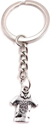 Zdjęcie produktu dla Onwomania Brelok do kluczy Koszulka piłkarska Srebrny metalowy wisiorek Charm