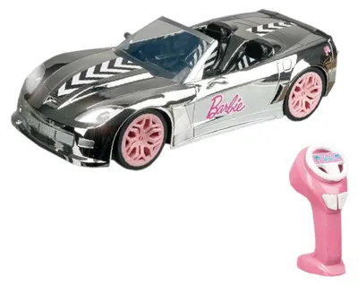 Zdjęcie produktu dla Happy People 63619 - Samochód zdalnie sterowany - Barbie Dream Car (srebrny, 40 cm) ze światłem, kompatybilny z Barbie