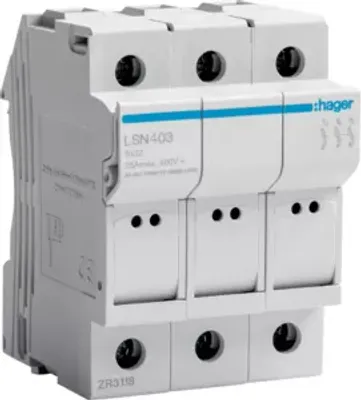 Immagine prodotto di Elemento fusibile 3P 25A 400V L32 3PLE - Supporto per fusibile cilindrico LSN403