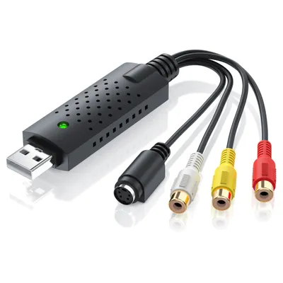 Immagine prodotto di CSL USB 2.0 Audio Video Grabber, Convertitore audio video, Nuovo software compatibile con Windows 11, VHS, Adattatore video per post-elaborazione, Contatti placcati oro