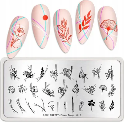 Produktbild von Nagelstempelplatte zum Dekorieren von Nägeln BLUMEN