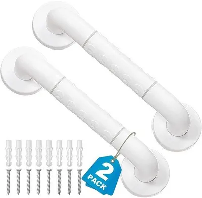 Image de Deux barres d'appui antidérapantes pour la salle de bains et la douche, 40 cm, adaptées aux personnes à mobilité réduite, idéales pour aider les personnes âgées à se rendre aux toilettes, barres d'appui sûres.