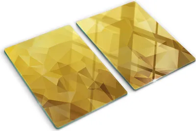 Produktbild von Tulup Glas Herdabdeckplatte - 2x40x52 cm - Glaskeramikkochfeld-Abdeckung Spritzschutz Glasabdeckplatte Kochplattenabdeckung und Schneidebrett - Zweiteilig - Kunst: modern & klassisch - Abstrakt - Gelb