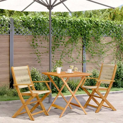 Produktbild von Möbel 3-tlg. Bistro-Set Beige Polypropylen und Massivholz - Gartenmöbelgarnituren 3281879