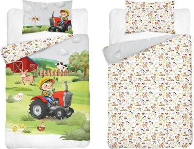 Immagine prodotto di DETEXPOL Biancheria da letto per culla in bambù 3D Farm red Cotone, bambù, 100/135, 40/60 cm