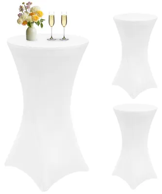 Zdjęcie produktu dla Komplet trzech obrusów na stół, wymiar 70x110 cm, kolor biały, wykonane z elastycznego materiału spandex