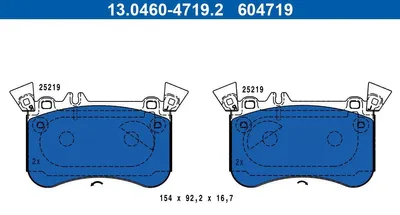 Produktbild von ATE Bremsbeläge Satz Vorne passend für MERCEDES-BENZ A-Klasse (W176) 13.0460-4719.2