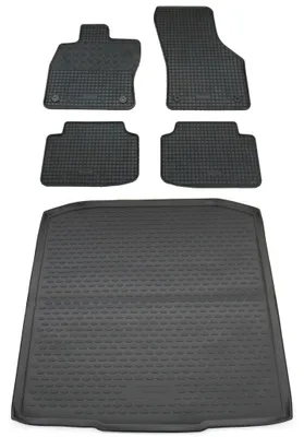 Gummi Kofferraumwanne + Fußmatten Set für Skoda Octavia 3 5E, Bj. 2013-2019