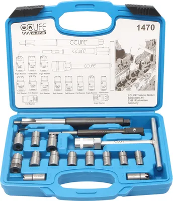 Immagine prodotto di CCLIFE 17 pezzi CDI motore iniettore fresa fresa per sede di tenuta ugelli di iniezione utensile
