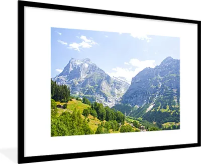 Produktbild von MuchoWow® Gerahmtes Poster Panorama der Junfrau bei Eiger in der Schweiz 90x60 cm - Poster mit Schwarzem Bilderrahmen Wandposter Rahmen Foto Bilder - Wanddekoration - Fotos