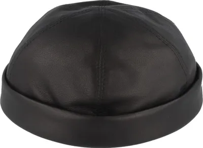 Bullani Dockercap aus echtem Leder in schwarz