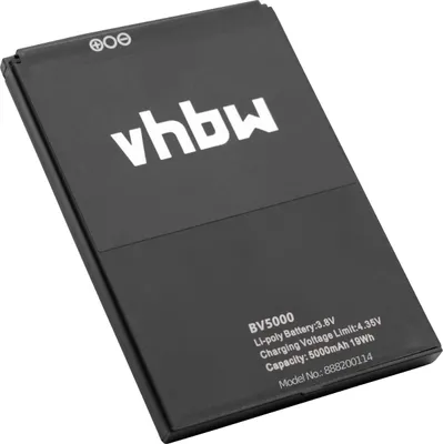 Produktbild von vhbw Akku kompatibel mit Blackview BV5000 Handy Smartphone Telefon (5000 mAh, 3,8 V, Li-Polymer)