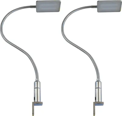 Produktbild von kalb | LED Bettleuchte 4W dimmbar warmweiß Leseleuchte flexibler Schwanenhals Nachttischlampe Nachtlicht, Auswahl:2er Set chrom