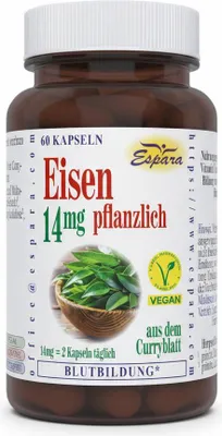 Produktbild von Eisen 14 mg pflanzlich Kapseln 60 St