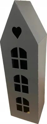 Image de Led Lanterne Maison Bougie Moyenne 42 Cm Anthracite Lanterne
