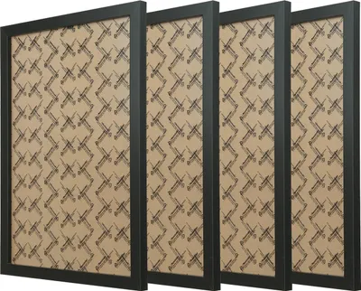 Produktbild von Bilderrahmen DIN A3 Set 4 Stück Schwarz Wand Rahmen 32,5 x 45 cm eckig Holz Kunststoff bruchsicher Hochformat und Querformat