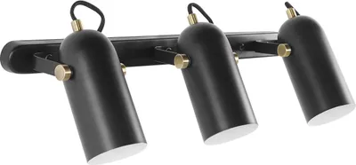 Produktbild von BELIANI Wandleuchte Schwarz Metall Rund 3-flammig Verstellbar Modern Spotlight Wohnzimmer Schlafzimmer Esszimmer Flur Ausstattung Möbel Deko