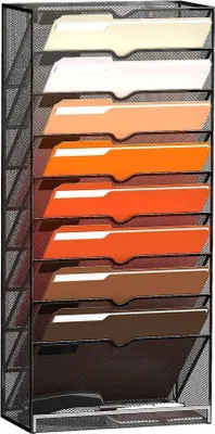 Produktbild von Ibenzoa® Wandorganizer aus Metall (pulverbeschichtet) – 10 Fächer für platzsparende Dokumentenaufbewahrung, Wandmontage für Büro & Home-Office