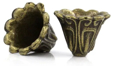 Produktbild von 2 Perlkappen, Endkappen, Zierperlen, 'Glocke', 15x12 mm