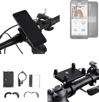 Produktbild von K-S-Trade Handyhalterung für das Fahrrad kompatibel mit Emporia smart.5 Halter Lenkstange Fahrradhalterung Motorrad Bike Mount Befestigung Smartphone