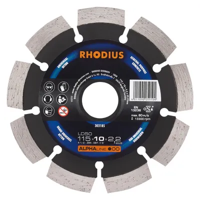 Produktbild von Rhodius Diamanttrennscheibe LD 50 115x6,5x1,6x22,23mm Stein Alphaline - 303185