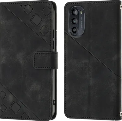 Obrázek produktu pro Kryt pro Motorola Moto G52 Embossed Flipové kožené pouzdro se stojánkem Black