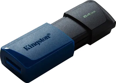 Produktbild von Kingston Technology DataTraveler Exodia M, 64 GB, USB Typ-A, 3.2 Gen 1 (3.1 Gen 1), Dia, 10 g, Schwarz, Blau