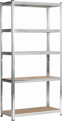 Produktbild von Schwerlastregal Silber galvanisiert 90 cm 5 Regalböden B90xH40xT180 cm