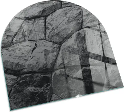 Produktbild von Naturstein-Muster – Glasbodenplatte für – Kaminofen – Kaminplatte Glas – Schutzglas – Funkenschutzplatte –Glasbodenplatte Feuerfeste – Hitzeschutzplatte – Bodenschutz aus Glas – 100x100 cm