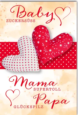 Produktbild von Geburt - Baby - Freudiges Ereignis - Karte mit Umschlag - Herzen Zucke