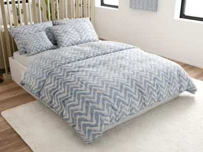 Produktbild von Renforcé-Baumwoll-Bettwäsche VLNKY blau Bettwäsche-Dimension: 70 x 90 cm | 140 x 200 cm