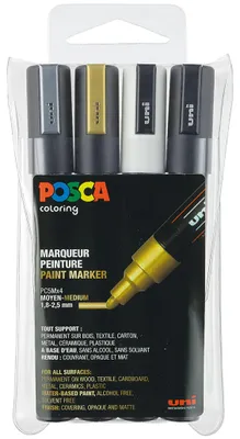 Immagine prodotto di marcatore a pigmenti uni-ball POSCA PC-5M, scatola da 4