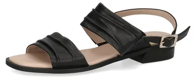 Produktbild von CAPRICE Damen Sandalen flach aus Leder mit Fußbett, Schwarz (Black Softnap.), 39