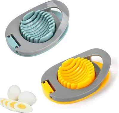 Productafbeelding van Ibenzoa® Handmatige, multifunctionele eierdooier-snijder – set van 2, gemaakt van ABS-kunststof en roestvrijstalen draden, voor het nauwkeurig snijden van hardgekookte eieren