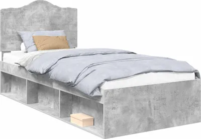 Productafbeelding van vidaXL Bedframe, betonkleur, 100 x 200 cm, massief grenenhout