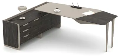 Productafbeelding van Bureau, hoekbureau, werktafel, kantoorbureau, L-vormig computerbureau