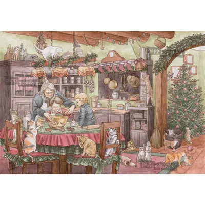 Produktbild von Katzen, Katzen, Katzen Adventskalender  17 x 12 mit rotem Umschlag