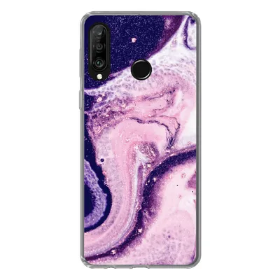 Produktbild von MuchoWow® Handyhülle Schutzhülle Hülle für Huawei P30 Lite Marmor - Glitzer - Chic Silikon Softcase Handy Hülle - Handyhülle