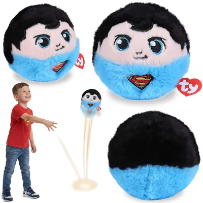 Produktbild von TY DC Superman Plüschball, hüpfendes Beanie Bouncers Maskottchen, Geschicklichkeitsspielzeug 10 cm