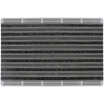 Produktbild von Premium Schmutzfangmatte Außen & Innen 60x90 cm – rutschfest, wetterfest – Textil & Vinyl Silber