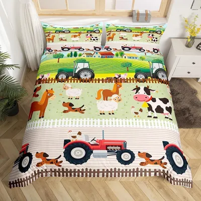 Image de Omgoods - Ensemble de couette sur le thème de la ferme pour enfants