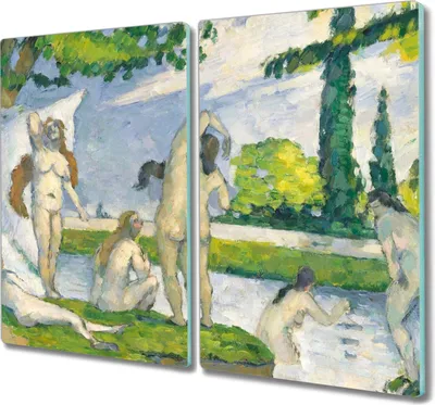 Produktbild von Coloray Küchenbrett Kochplattenabdeckung Hackbrett Schneidebrett Herdabdeckplatte 2x30x52 cm - Die Menschen auf dem See