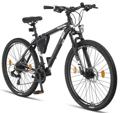 Produktbild von Licorne Bike Effect Premium Mountainbike Aluminiumrahmen Shimano,Farbe:Schwarz/Weiß (2xDisc-Bremse);Zoll:27.5