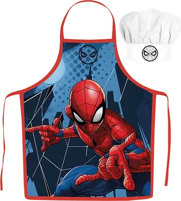 Produktbild von Kinderschürze mit Kochmütze Marvel Spiderman