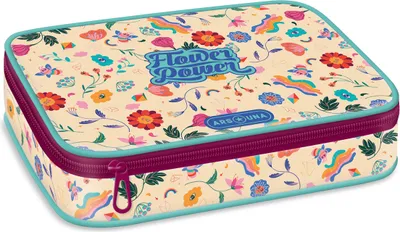 Produktbild von Ars Una Schule Federmäppchen Flower Power - Blumen, gelb-rosa, für Mädchen